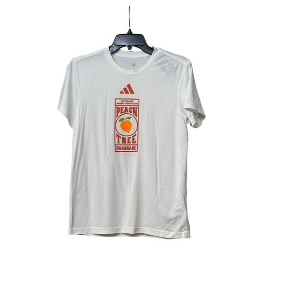 Adidas Women’s Peach Tree Road Race Pregame T-Shirt, White, - Picture 4 of 10